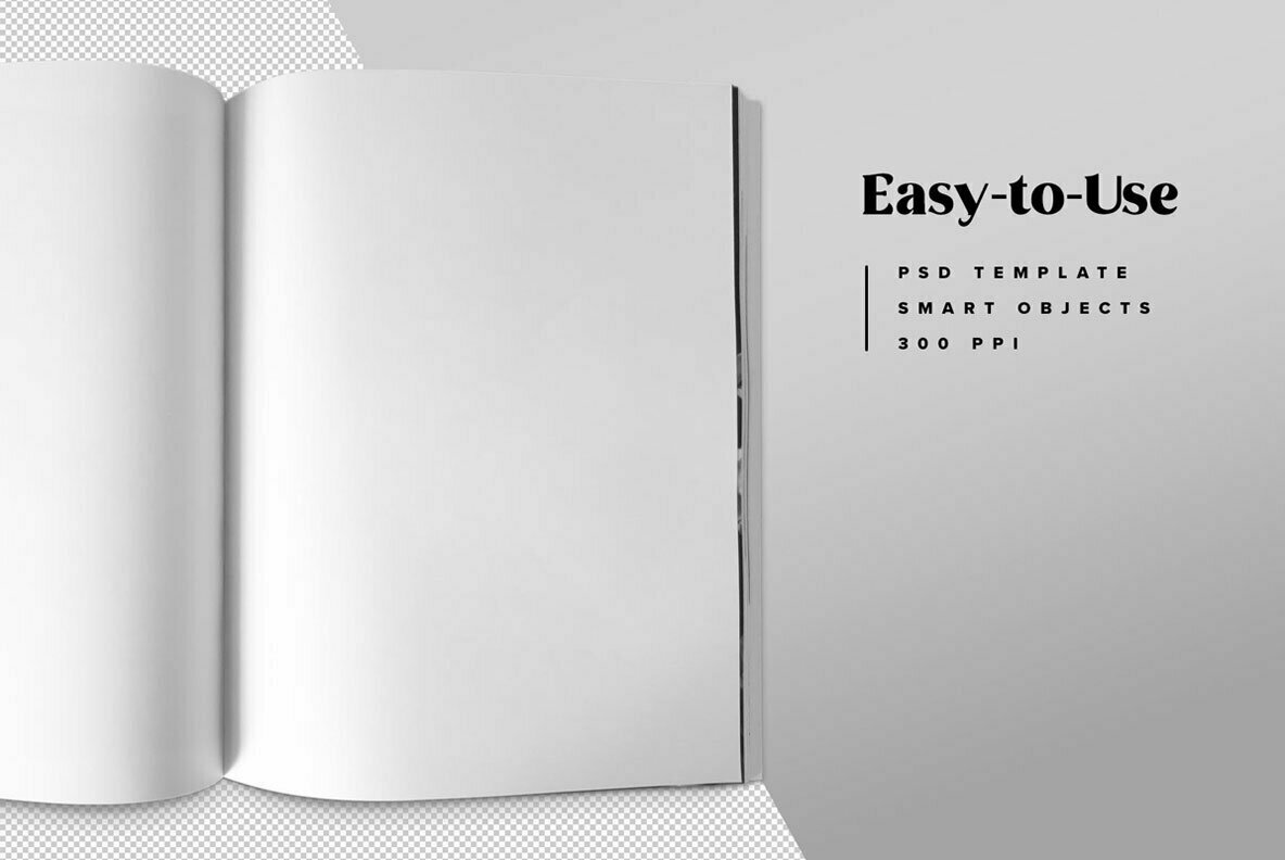 Minimalistic Magazine Spread Mockup Minimalistic Magazine Spread Mockup