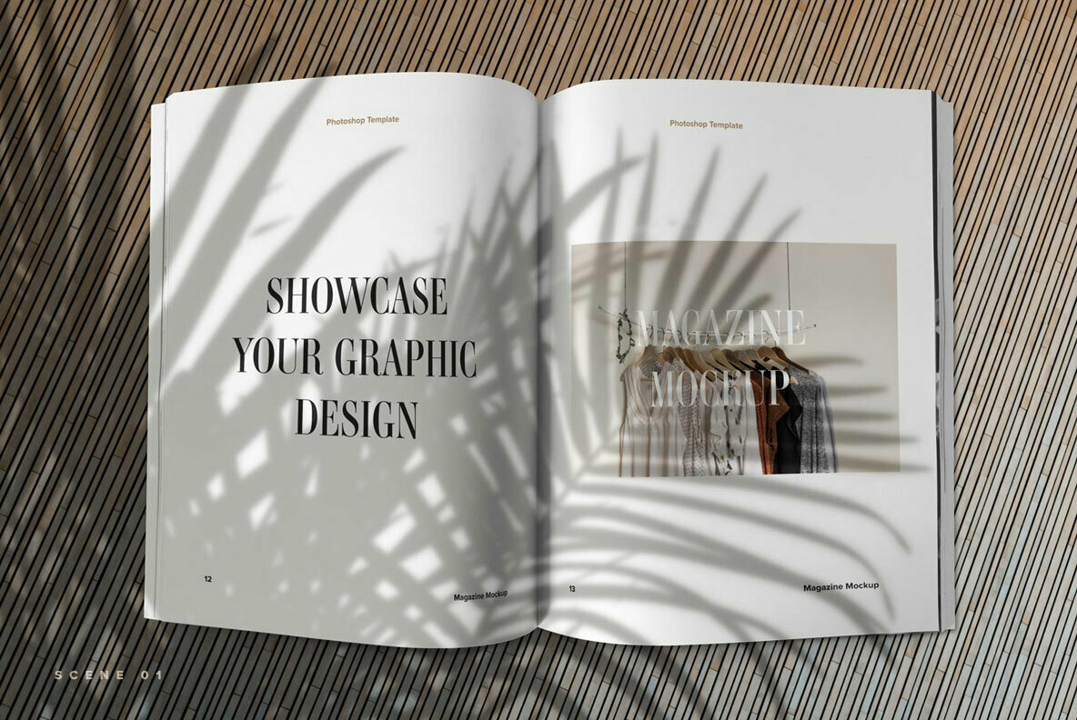 Minimalistic Magazine Spread Mockup Minimalistic Magazine Spread Mockup
