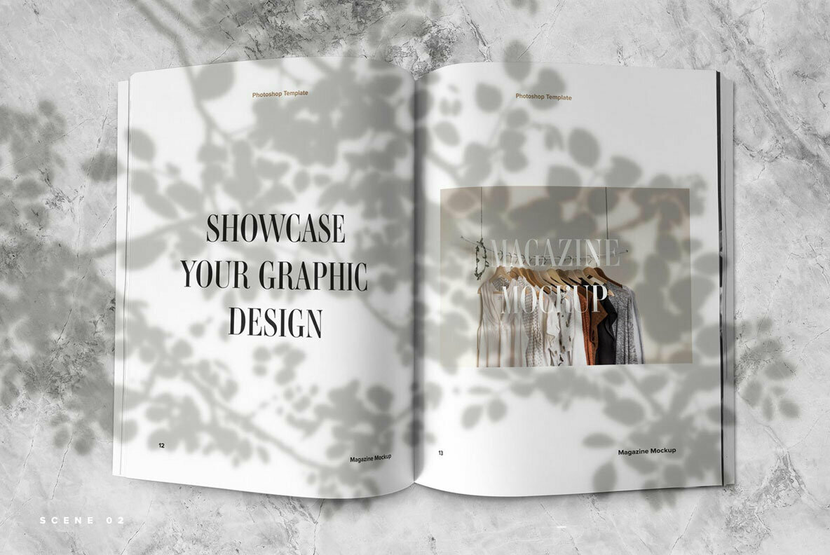 Minimalistic Magazine Spread Mockup Minimalistic Magazine Spread Mockup