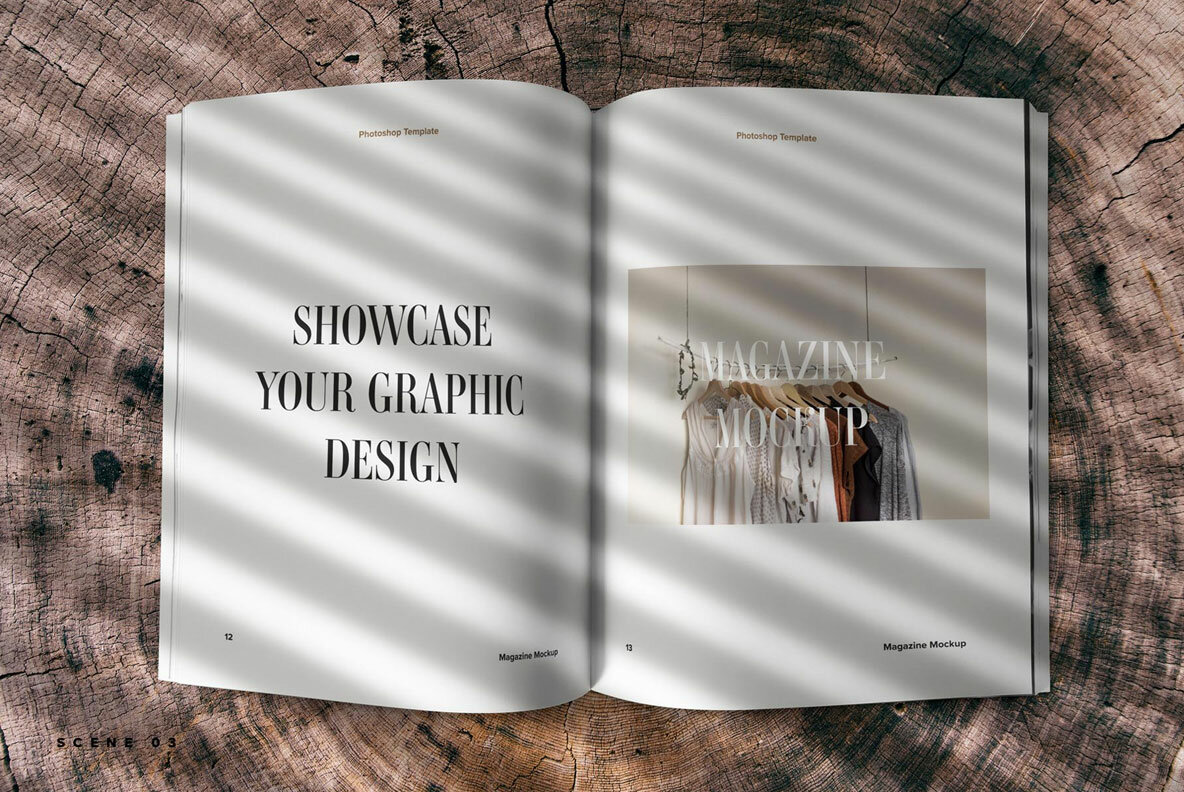 Minimalistic Magazine Spread Mockup Minimalistic Magazine Spread Mockup
