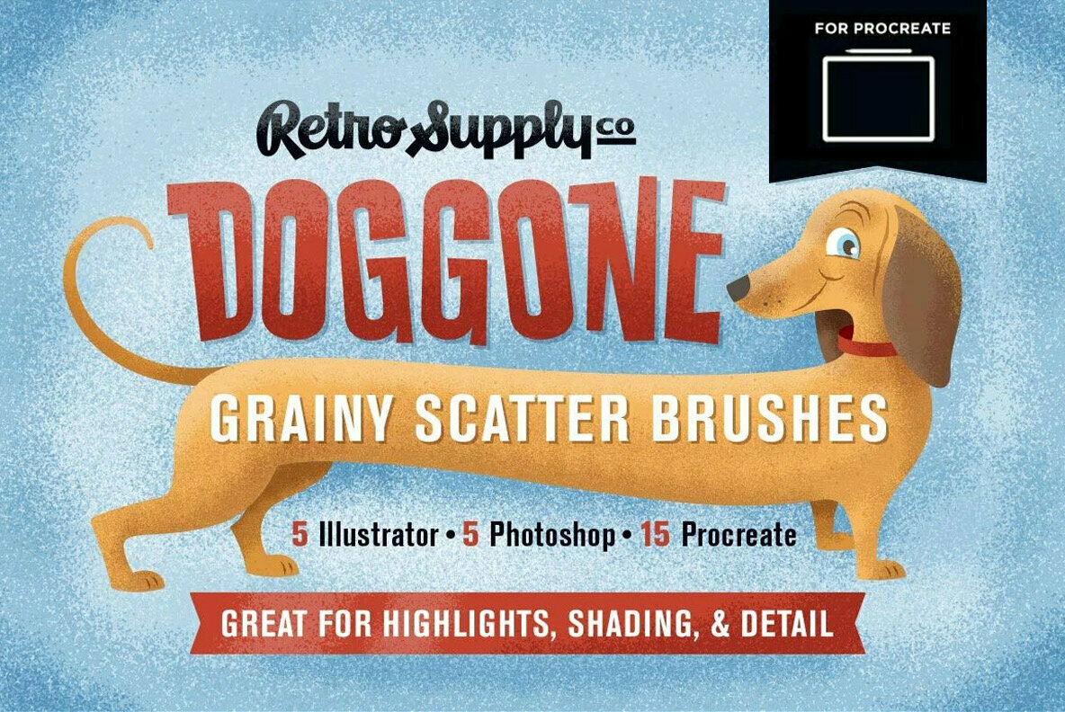 Doggone Grainy Scatter Brushes for Procreate Doggone Grainy Scatter Brushes for Procreate