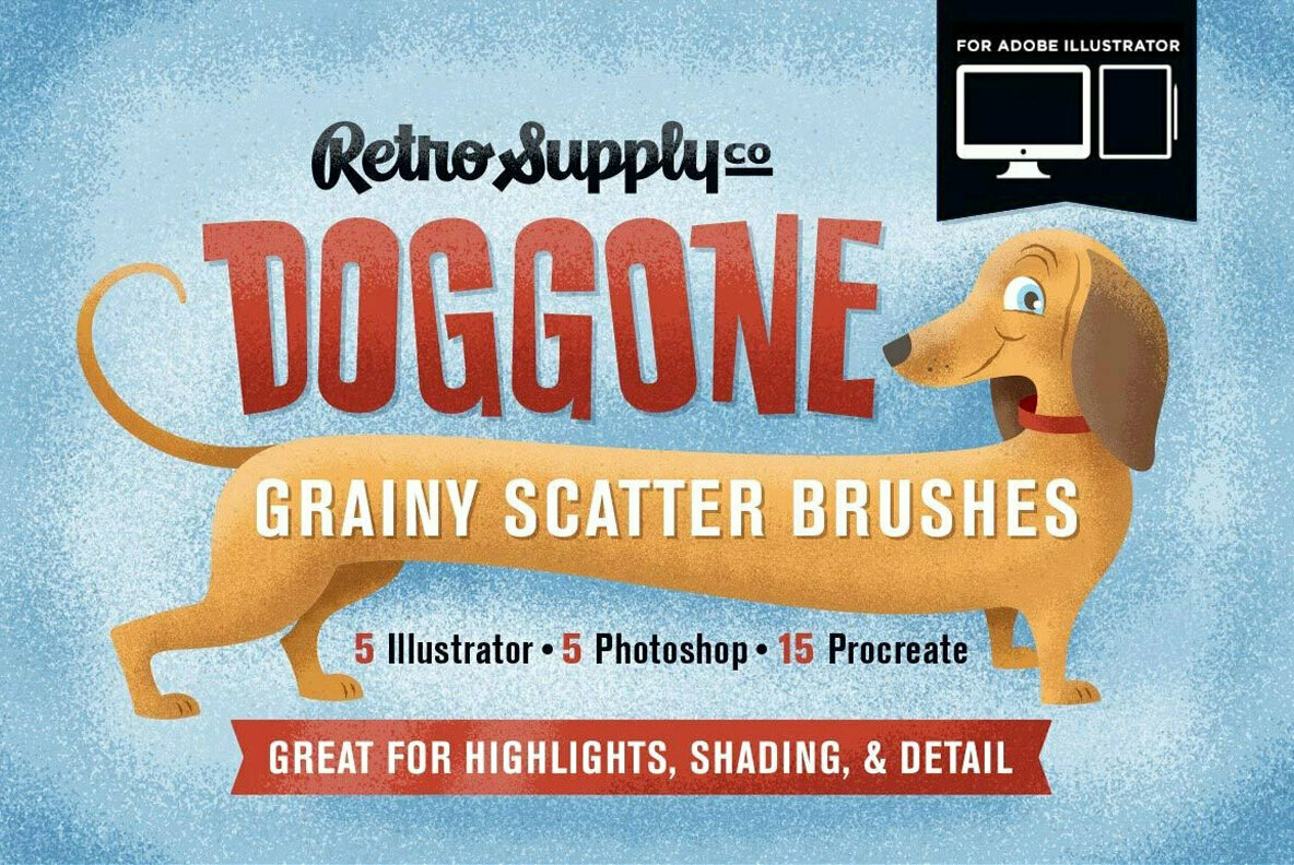 Doggone Grainy Scatter Brushes for Illustrator Doggone Grainy Scatter Brushes for Illustrator