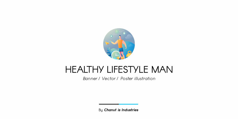 Healthy Lifestyle Man Premium Illustration pack