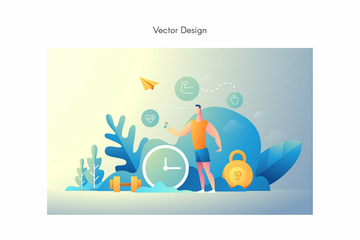 Healthy Lifestyle Man Premium Illustration pack 3