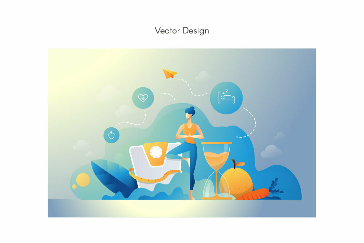 Healthy Lifestyle Woman Premium Illustration pack 3