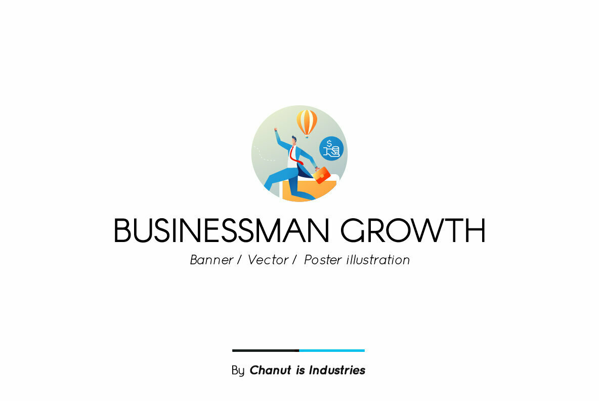 Businessman Growth Premium Illustration pack 1