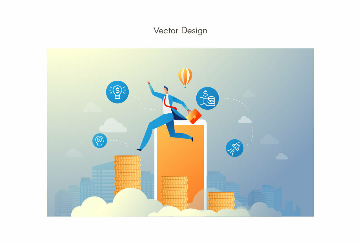 Businessman Growth Premium Illustration pack 3