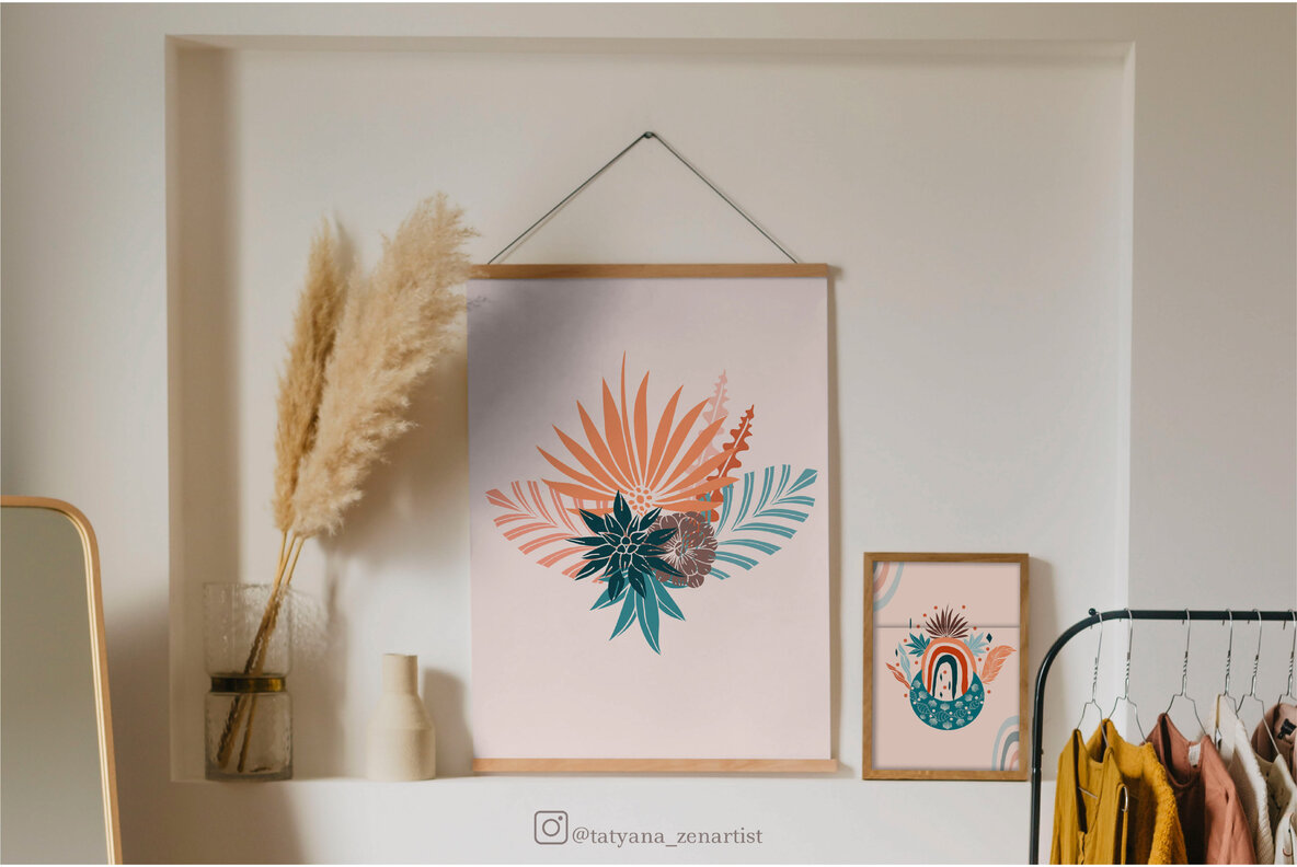 Abstract   Linear Tribal Boho Collection 8