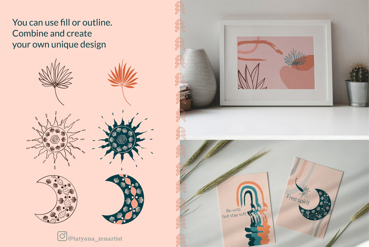 Abstract   Linear Tribal Boho Collection 9