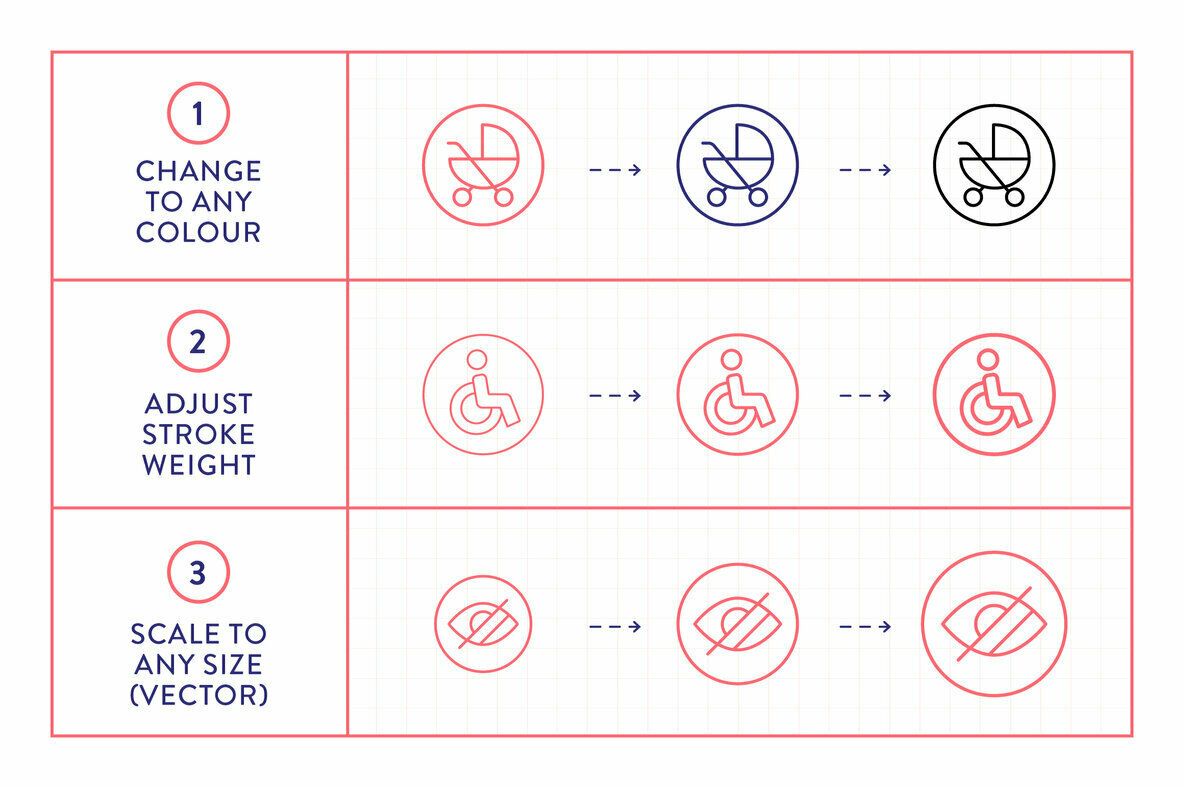Line Icons     Wayfinding 3