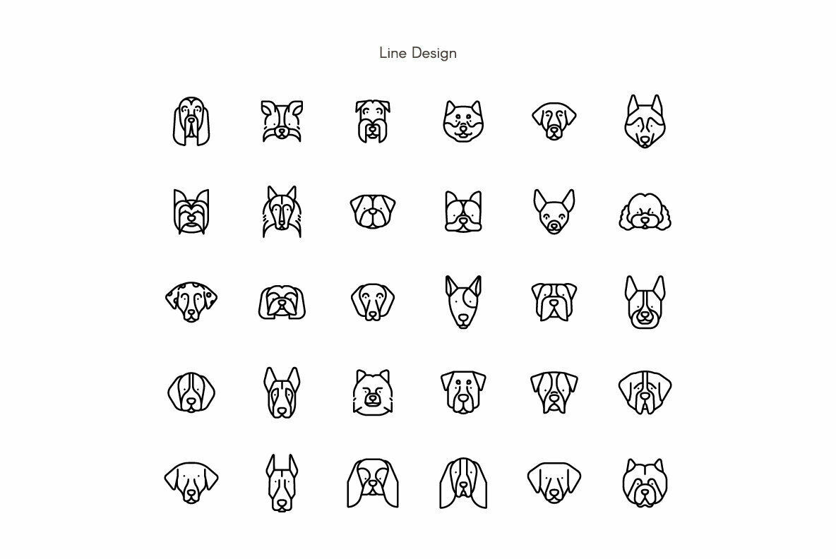 Dog Breed Minimal Premium Icon pack 2