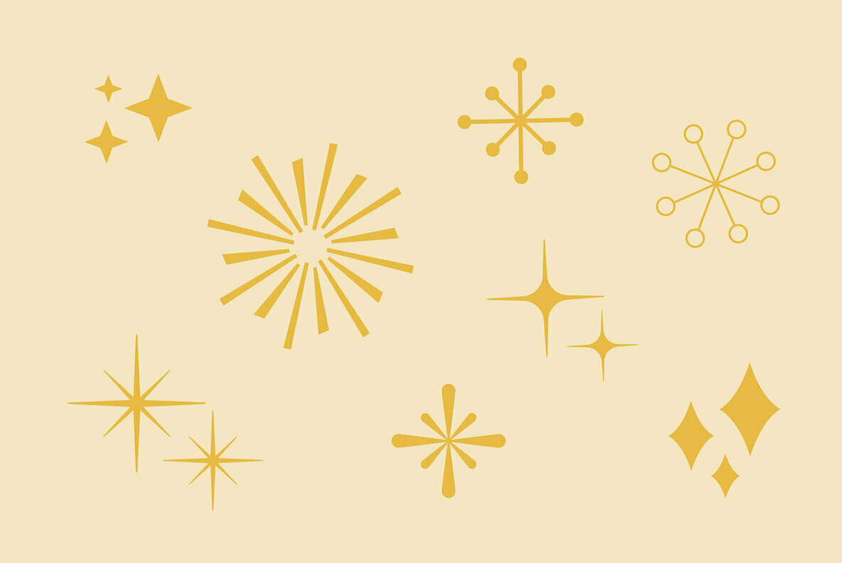 Vintage Mid Century Vector Set Vintage Mid Century Vector Set