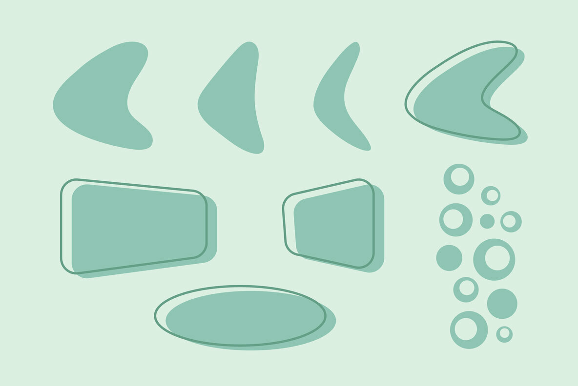 Vintage Mid Century Vector Set Vintage Mid Century Vector Set