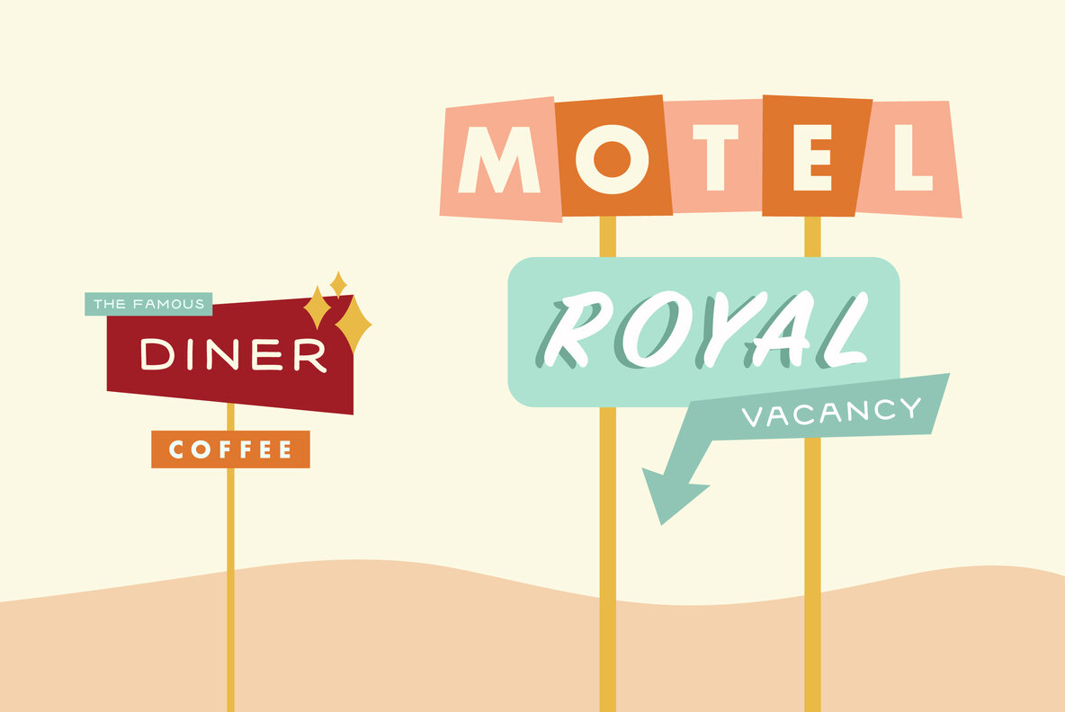 Vintage Mid Century Vector Set Vintage Mid Century Vector Set