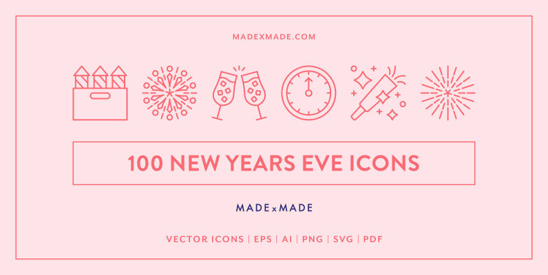 Line Icons     New Years Eve
