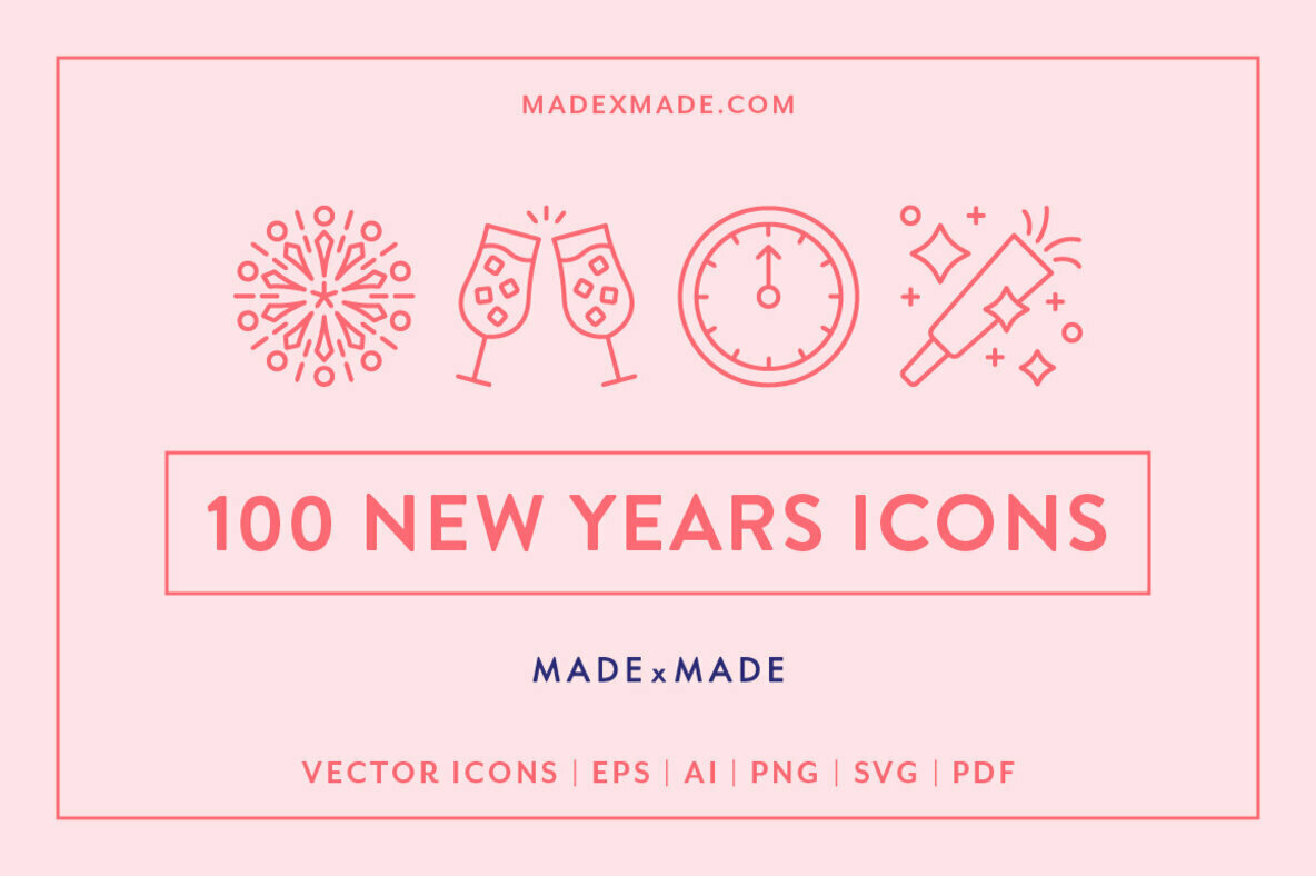 Line Icons     New Years Eve 1
