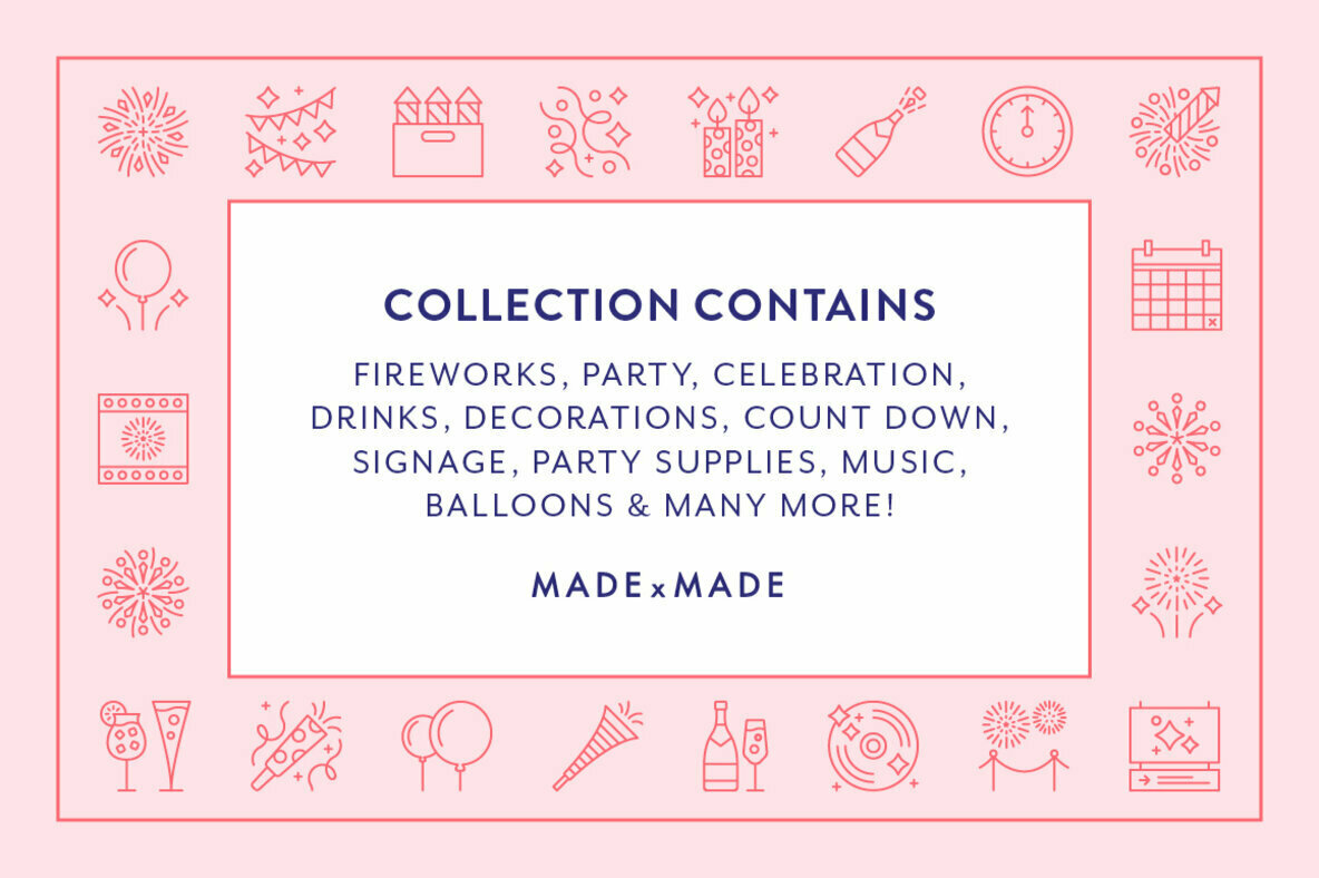 Line Icons     New Years Eve 2