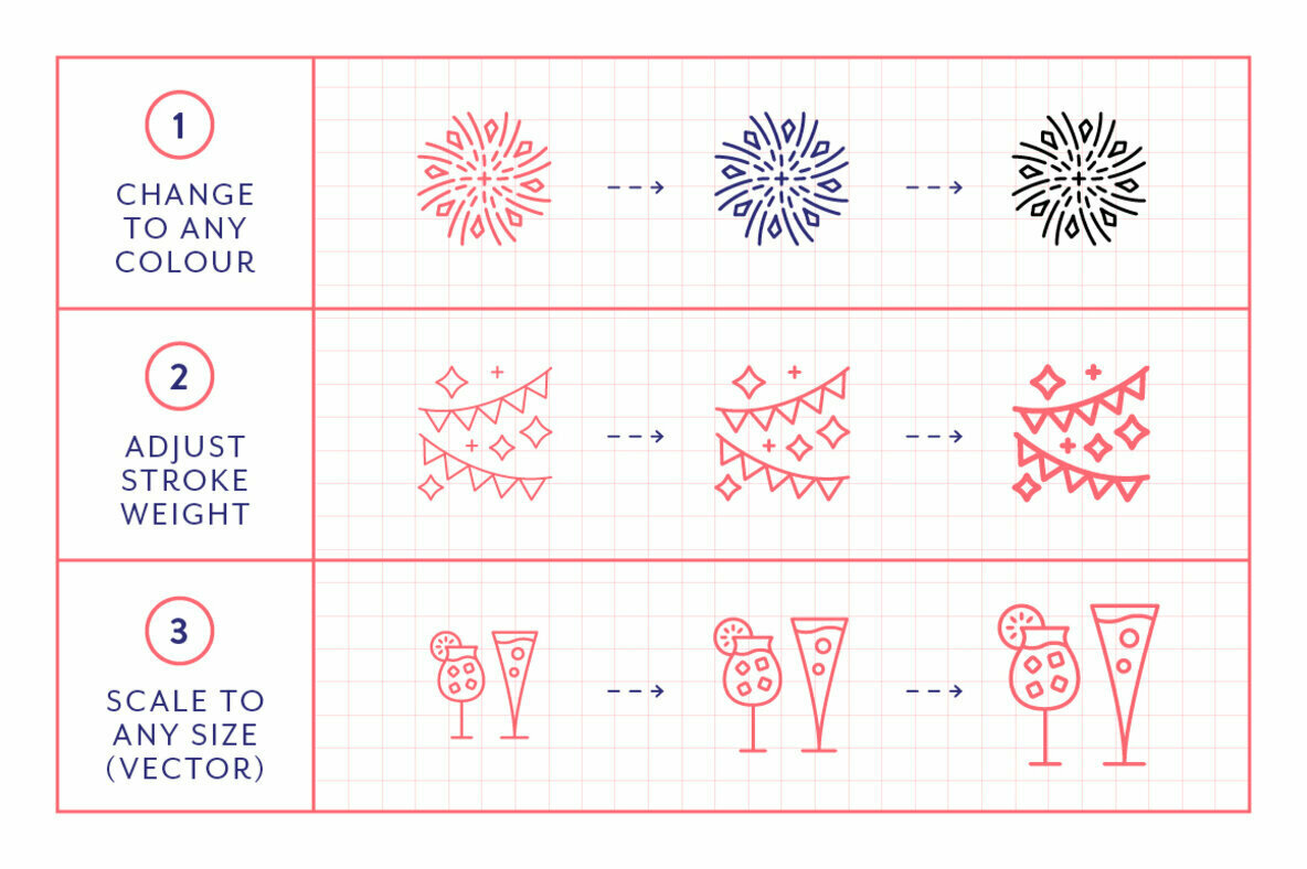 Line Icons     New Years Eve 3