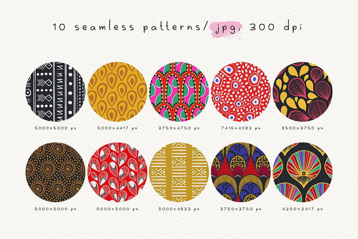 African Seamless Patterns Pack 2