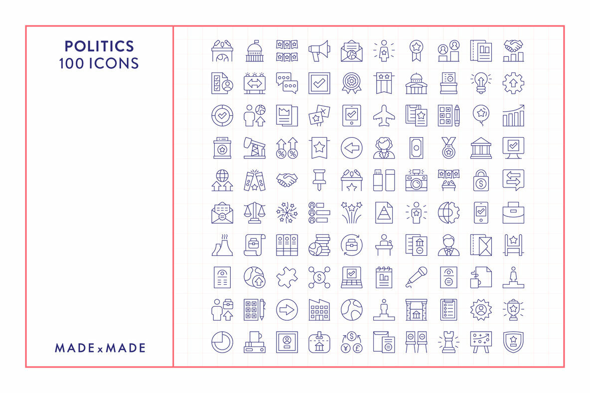 Line Icons Politics Line Icons Politics