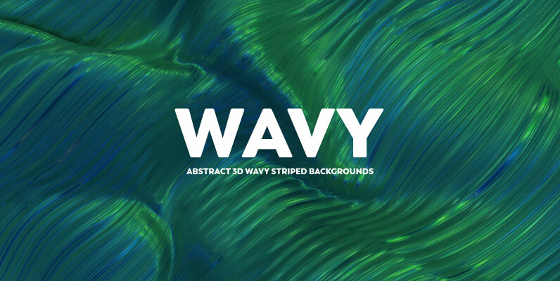 Wavy   Abstract 3D Striped Backgrounds  Blue and Green