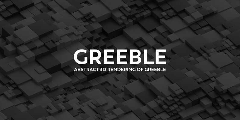 Greeble   Abstract 3D  Gray Black and White