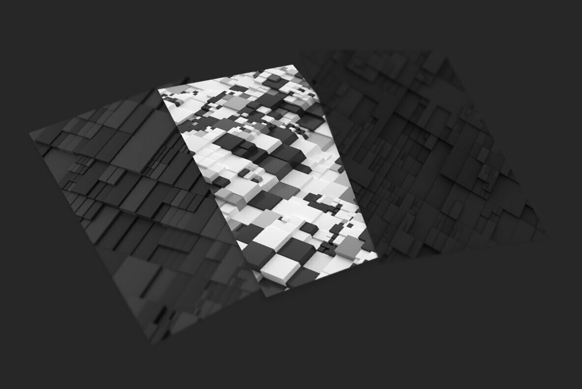 Greeble   Abstract 3D  Gray Black and White  2