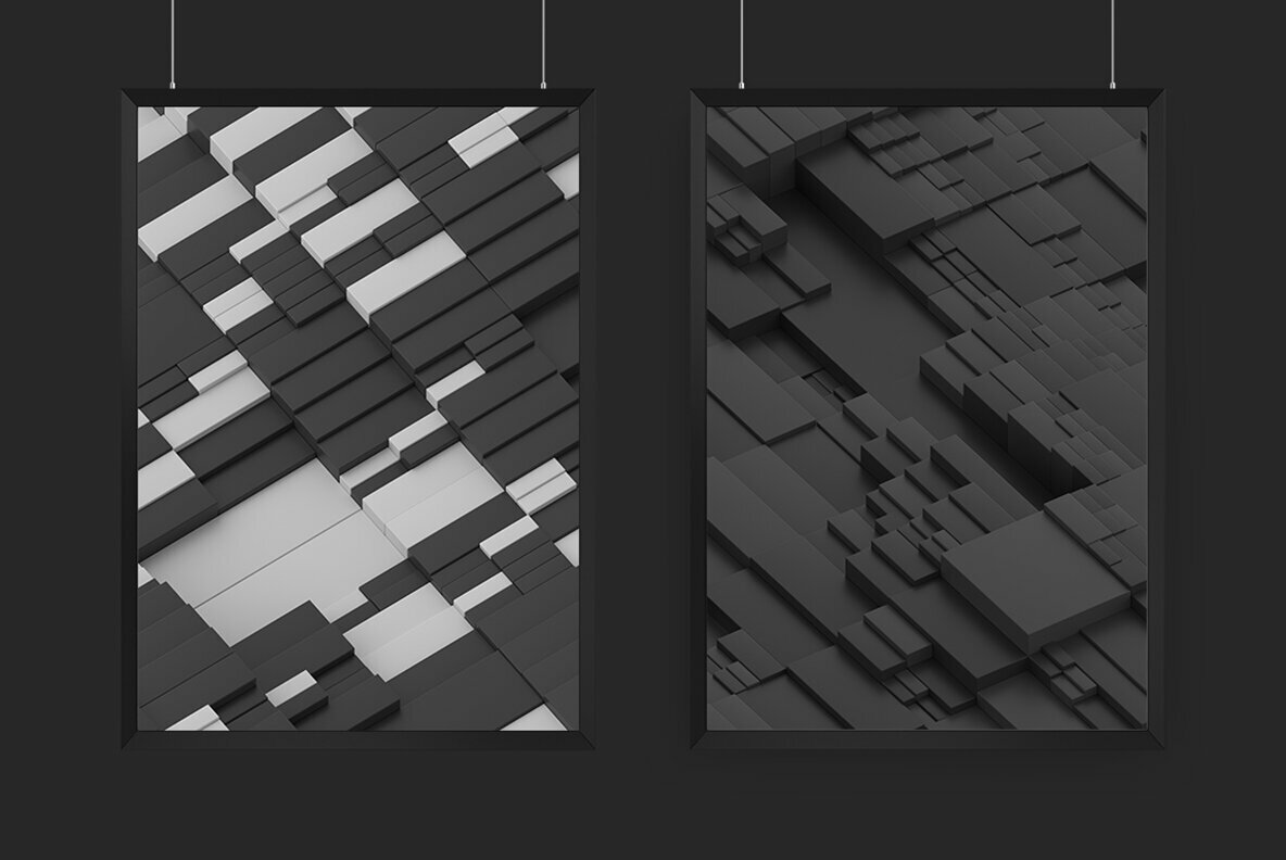 Greeble   Abstract 3D  Gray Black and White  4