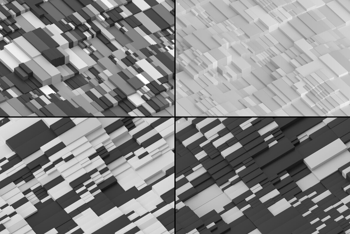 Greeble   Abstract 3D  Gray Black and White  7