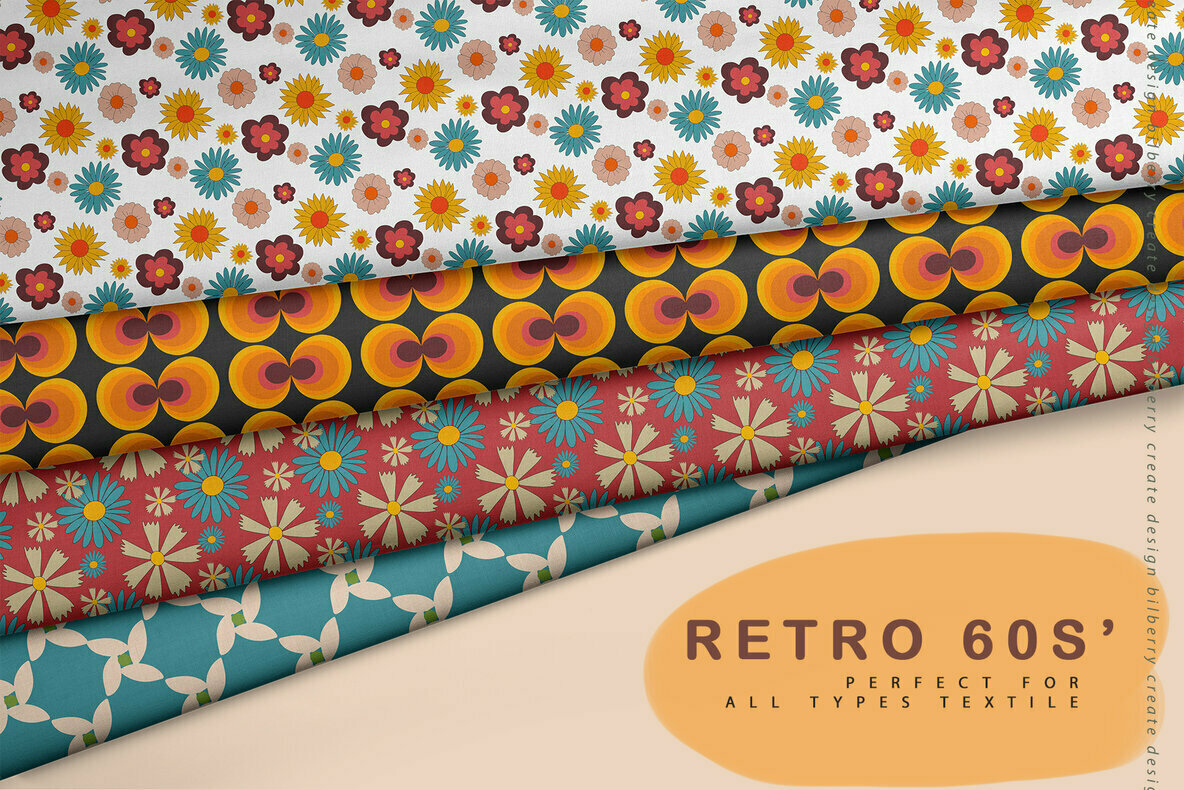 Retro 60s Seamless Pattern