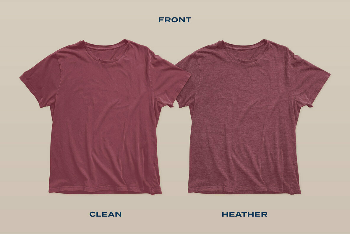 2 in 1 Clean   Heather T Shirt Mockup 2