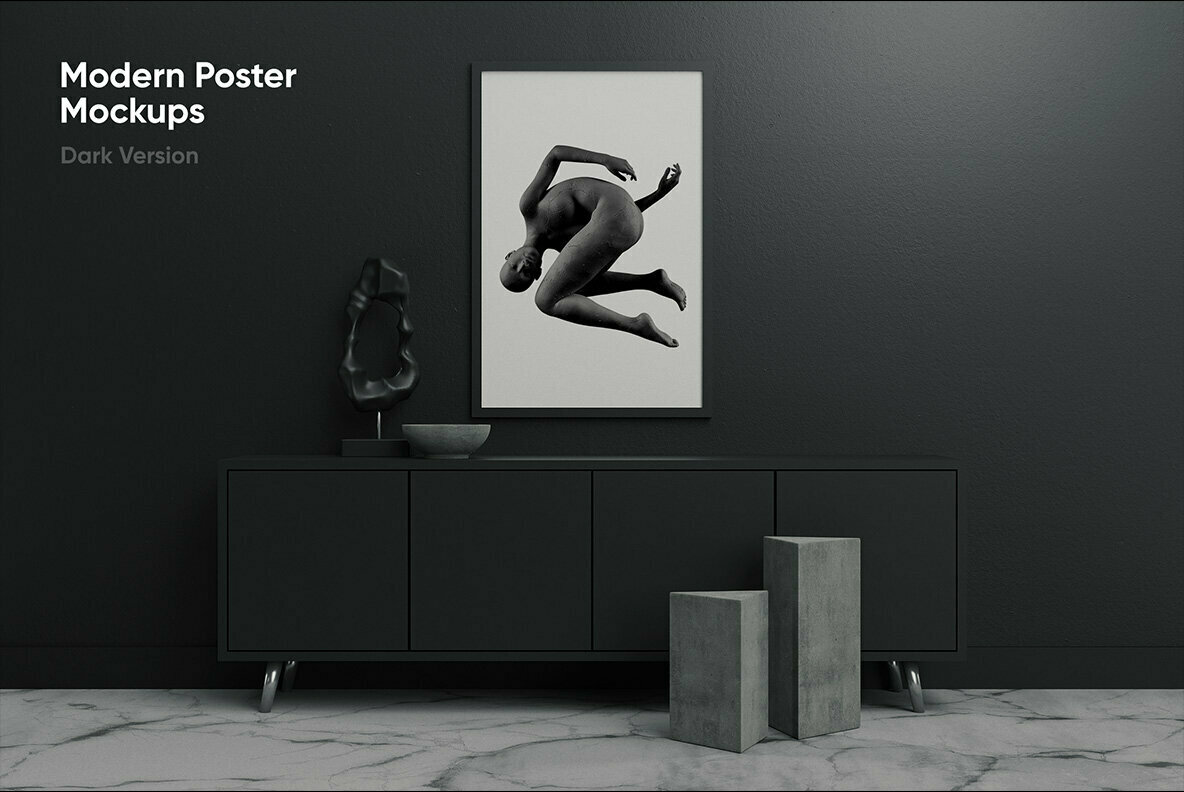 Modern Poster Mockups Dark Modern Poster Mockups Dark