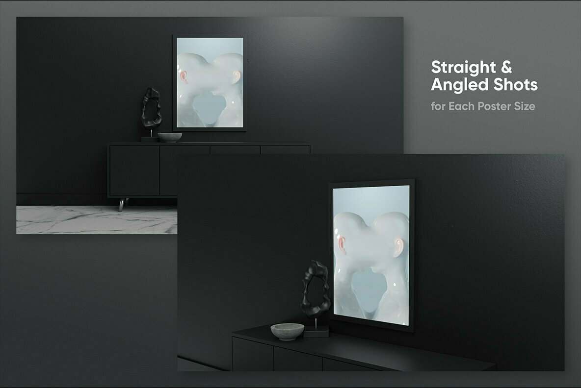 Modern Poster Mockups Dark Modern Poster Mockups Dark