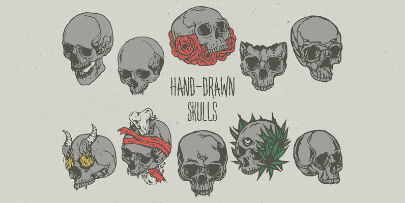 Hand Drawn Skulls