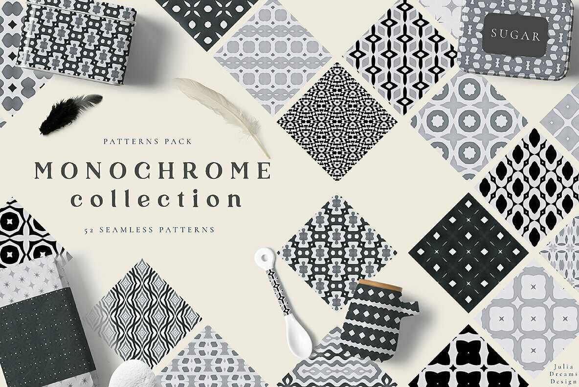 Monochrome Seamless Patterns 1