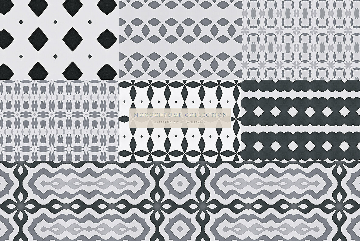 Monochrome Seamless Patterns 4
