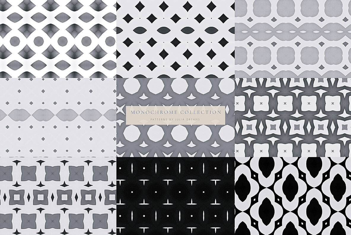 Monochrome Seamless Patterns 6