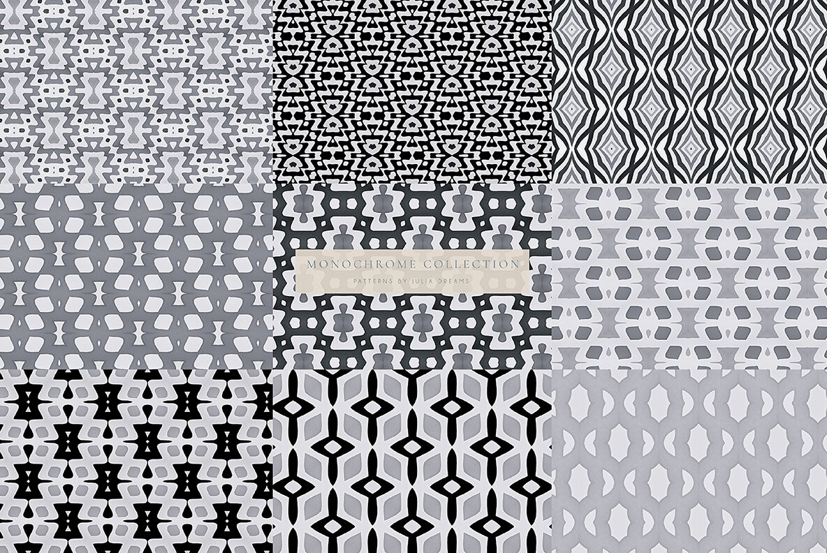 Monochrome Seamless Patterns 7