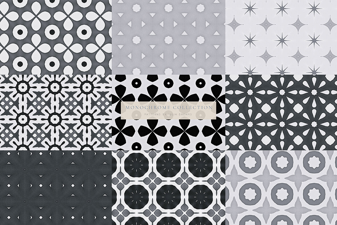 Monochrome Seamless Patterns 8