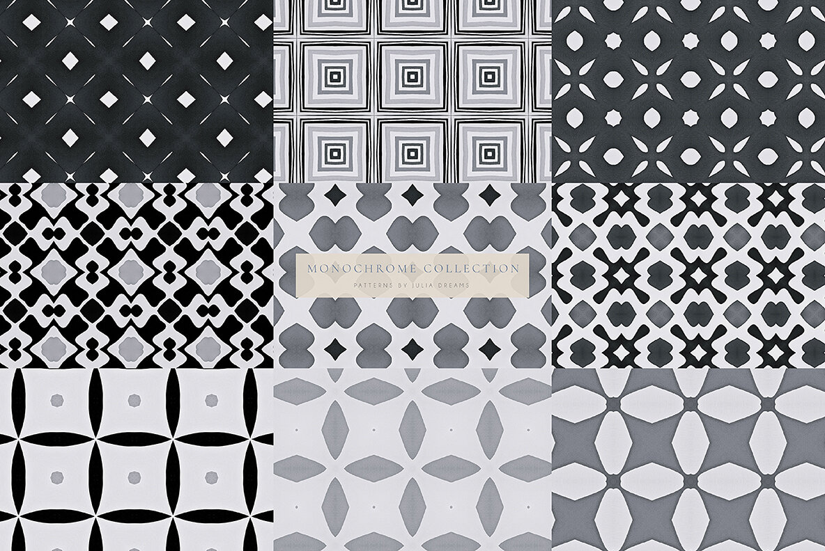 Monochrome Seamless Patterns 9