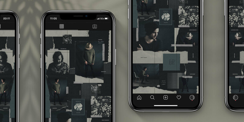 Seamless Dark Theme Instagram Puzzle