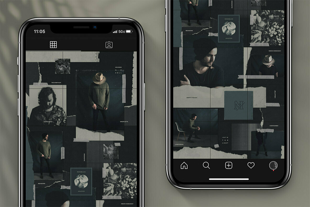 Seamless Dark Theme Instagram Puzzle Seamless Dark Theme Instagram Puzzle