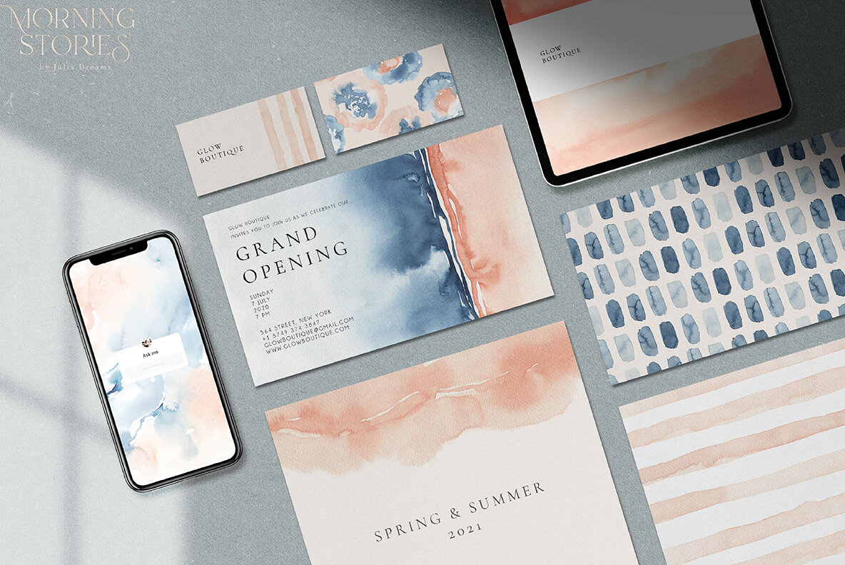 Morning Stories Watercolor Textures Morning Stories Watercolor Textures