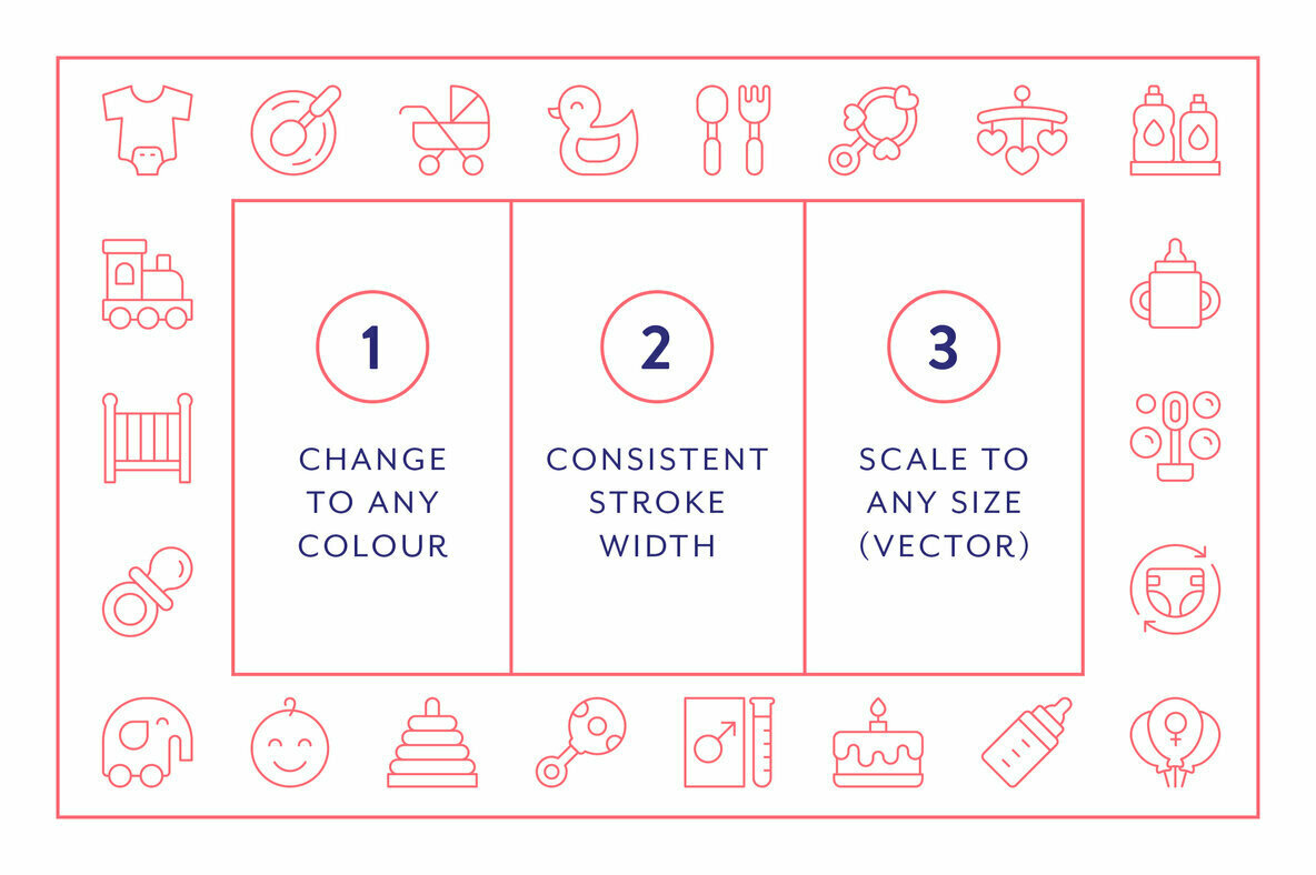 Line Icons     Baby 3