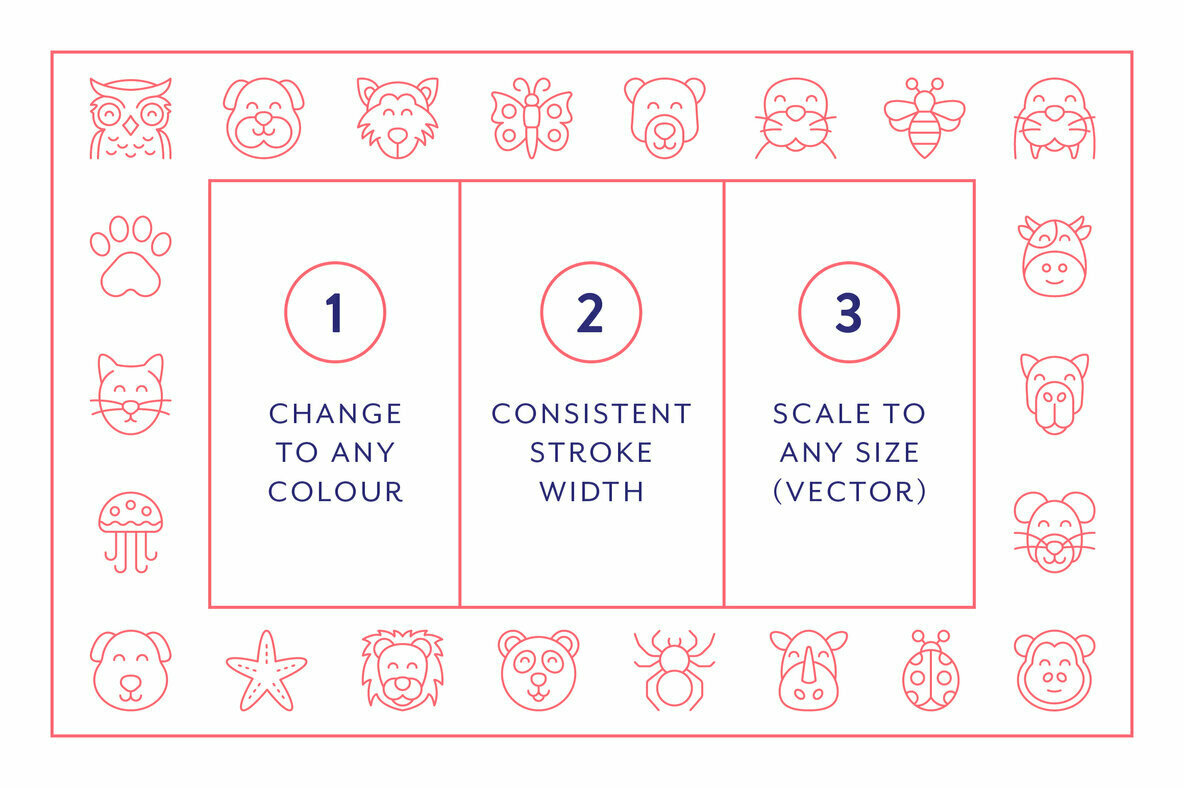 Line Icons     Animals 3