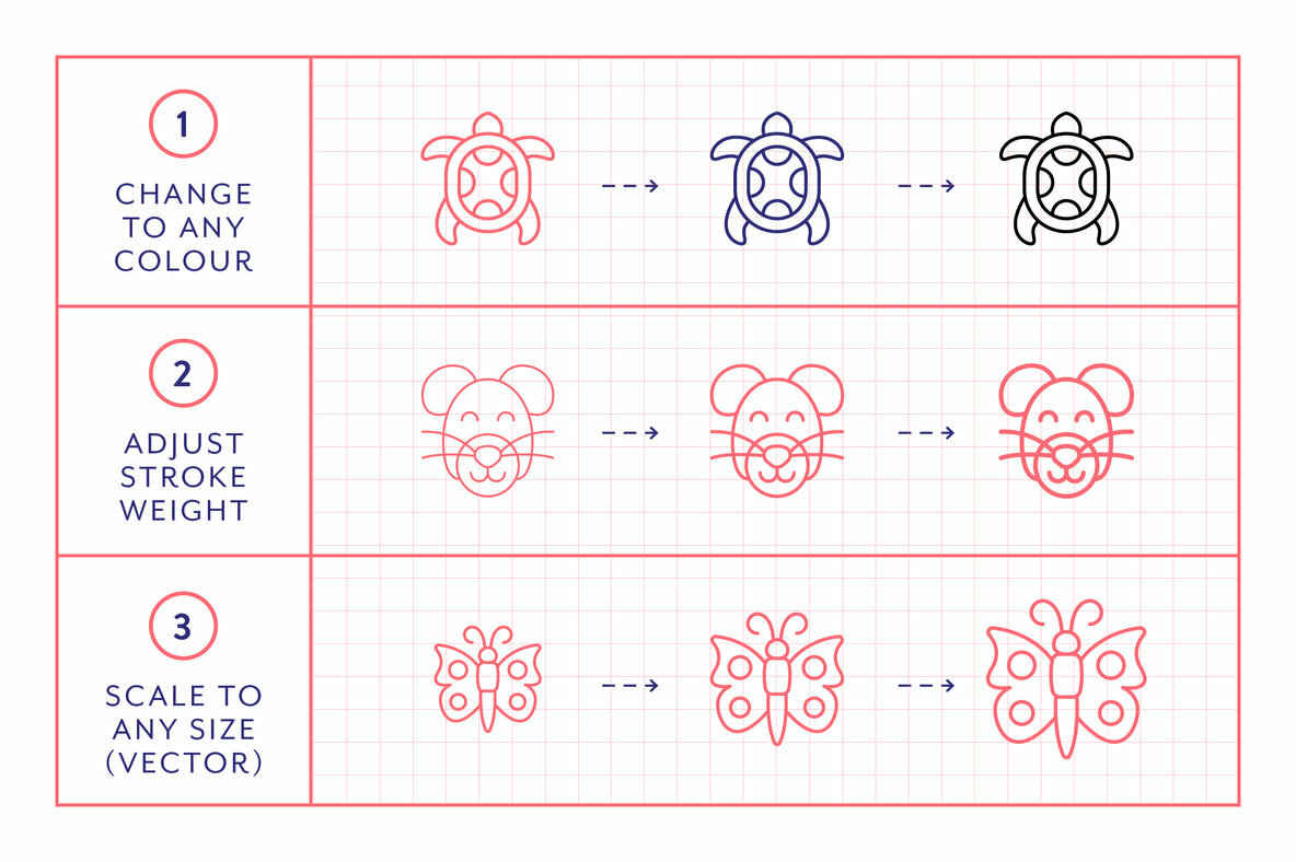 Line Icons     Animals 4