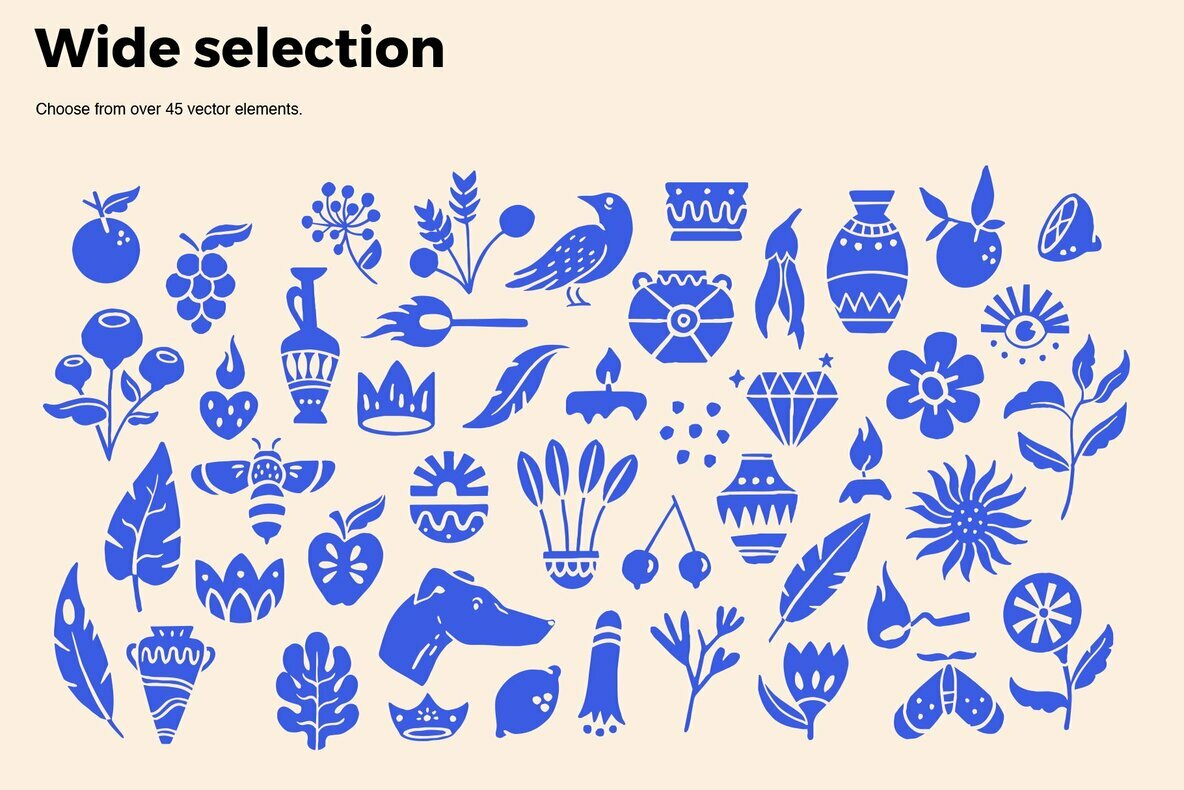 Abstract Linocut Vector Set 4