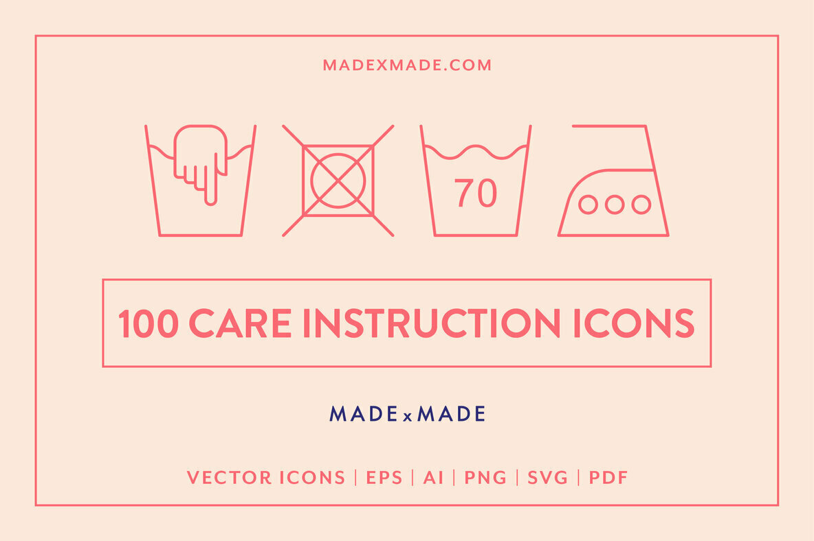 Line Icons     Care Instructions 1