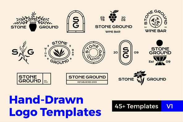 Hand Drawn Logo Templates Graphics - YouWorkForThem