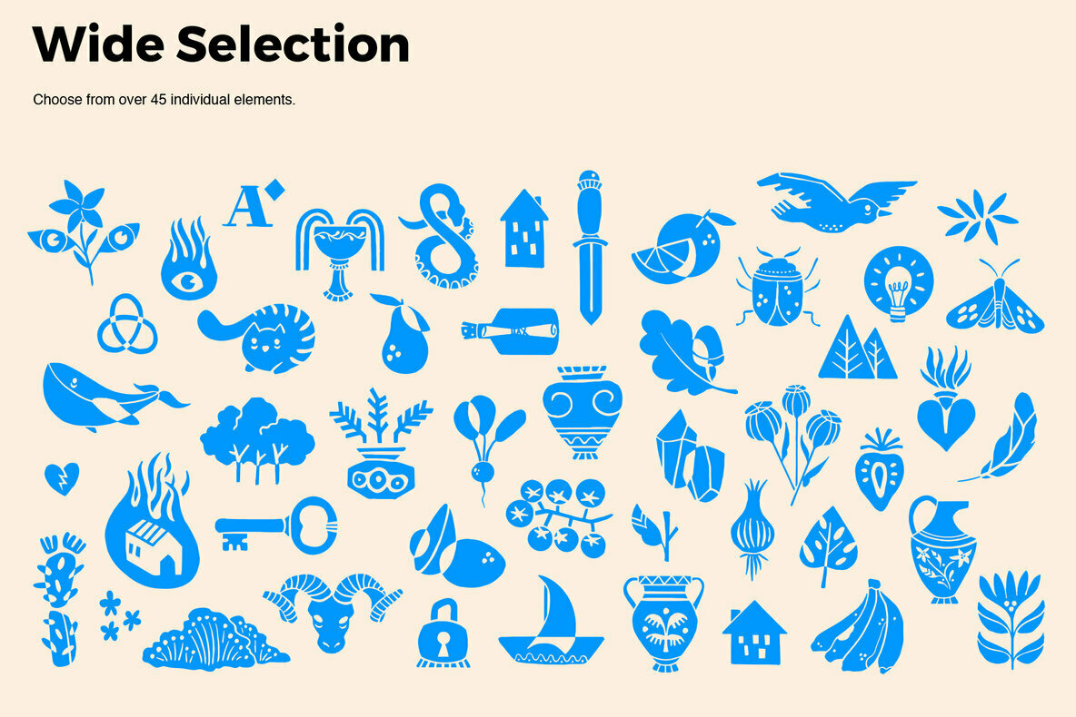 Abstract Linocut Vector Set III 3